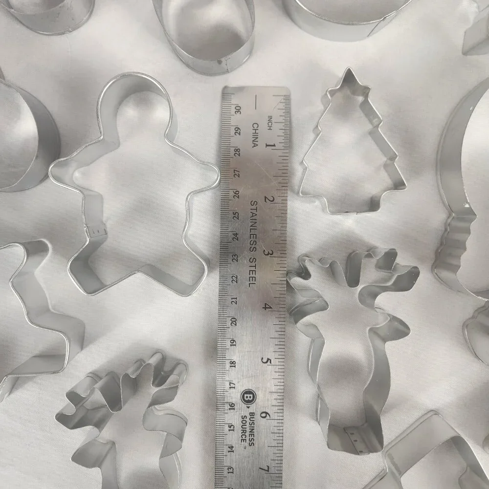 Lot 15 Metal Christmas Cookie Cutters Snowman Ugly Sweater Snowflake Tree Men